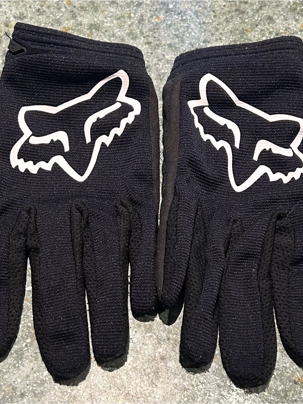 Fox Black Kids Gloves with White Fox Head Logo